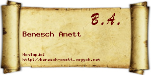 Benesch Anett névjegykártya