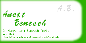 anett benesch business card